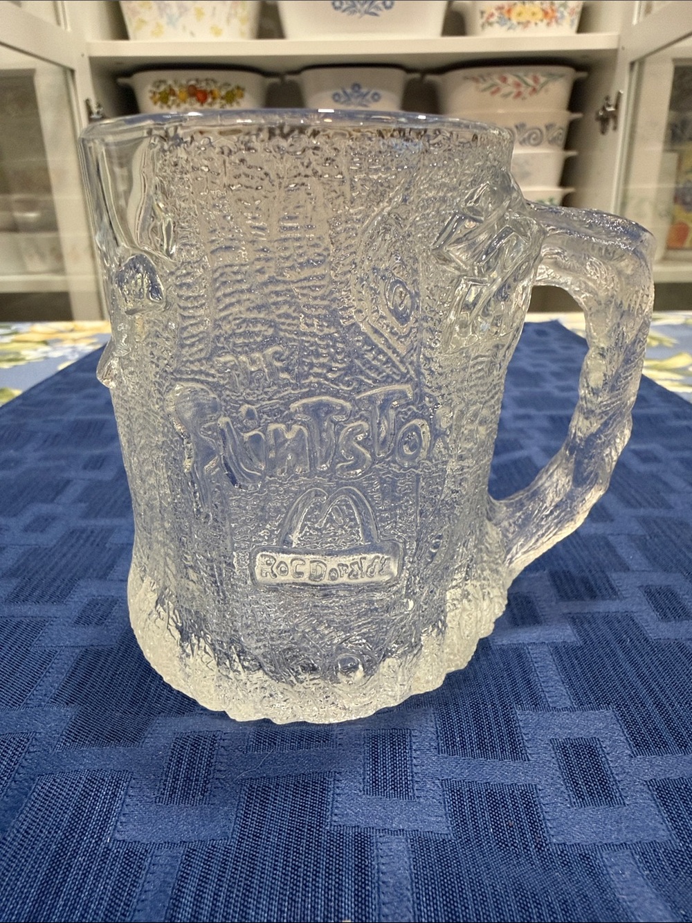 McDonald's Flintstones Clear Glass Tree-Trunk Mug